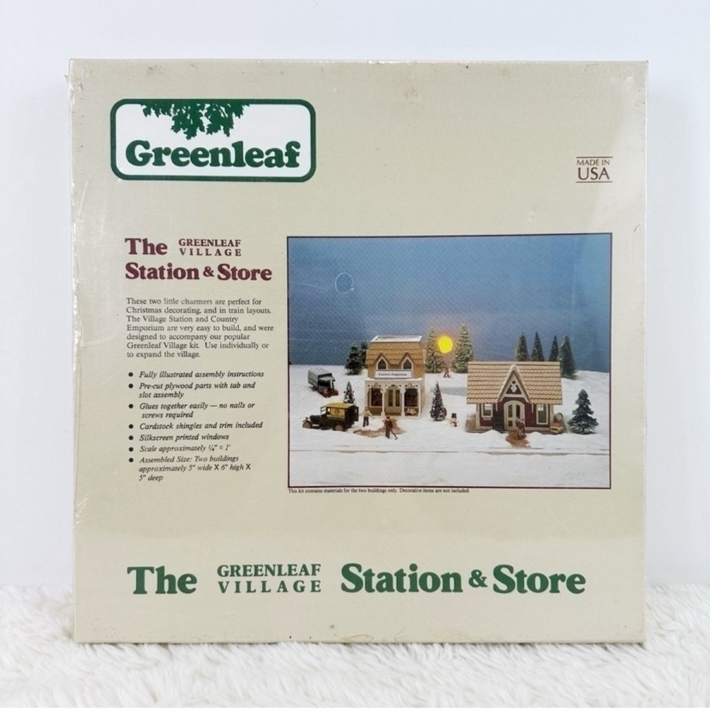 VTG Greenleaf Christmas Wood Miniature Holiday County Village Farmhouse Rustic